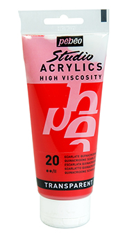 Pebeo Studio Acrylics 100 ml. - Quinacridone Scarlet