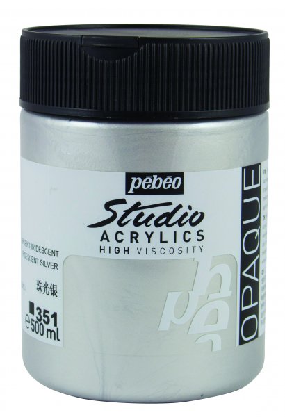 Pebeo Studio Acrylics 500 ml. - 351 Iridescent Silver