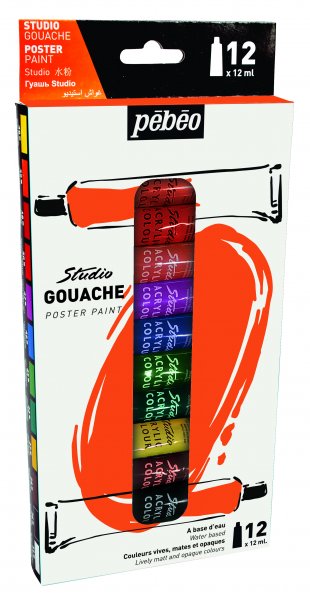Pebeo Studio Gouache Set 12 ml. - 12 Pack