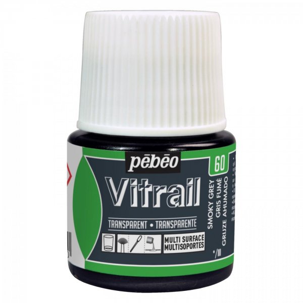 Pebeo Vitrail Transparent Glass Paint - 60 Smoky Grey