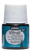 Pebeo Vitrail Transparent 45 ml. 17 Türkisblau