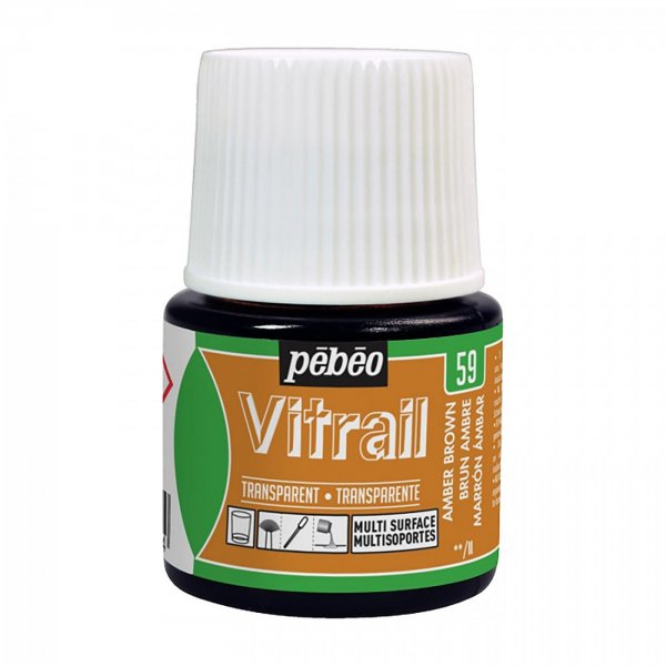 Pebeo Vitrail Transparent Glass Paint - 59 Amber Brown