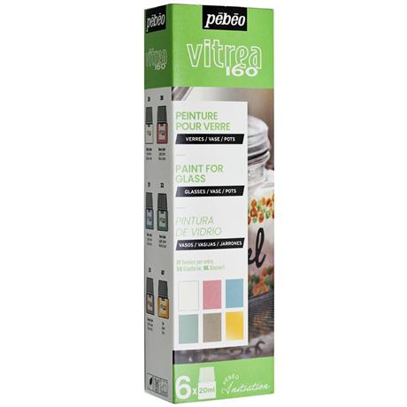 Pebeo Vitrea 160 Initiation Set Pastel Colours 6 x 20 ml.