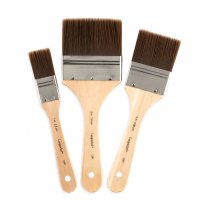 R&L Brown Taklon Flat Brush Set (Firm) - 3 Pack