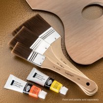 R&L Brown Taklon Flat Brush Set (Firm) - 3 Pack