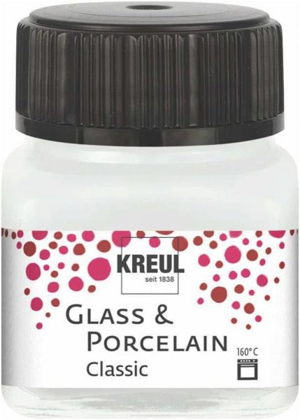 Kreul Glass & Porcelain Paint Classic 20 ml - Opaque Cream White