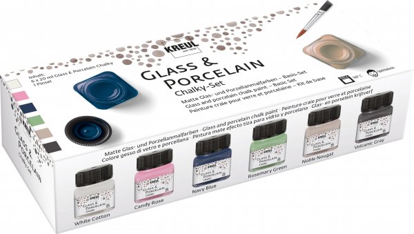 Kreul Glass & Porcelain Paints Chalky Colours Set 6 x 20 ml.