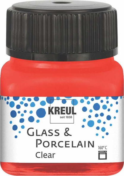 Kreul Glass & Porcelain Paint Clear 20 ml - Transparent Cherry Red