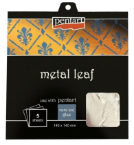 Pentart Silver Leaf Booklet 14x14 cm. - 5 Sheets