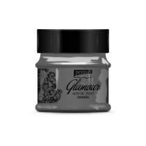 Pentart Glamour Metallische Akrylfarbe 50 ml. - Black Silver