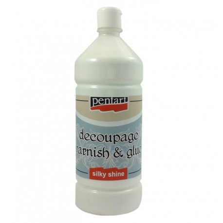 Pentart Decoupage Varnish & Glue, Silky Shine 1000 ml.