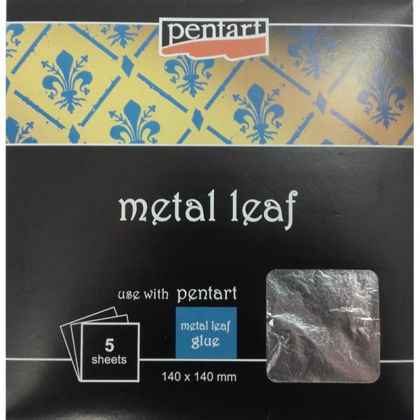 Pentart Silver Leaf Booklet 14x14 cm. - 5 Sheets