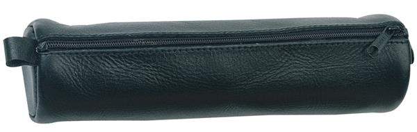 Alassio Leather Zip lock Pen Case 21 x 6 cm. - Black
