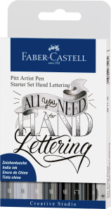 India Ink Pitt Artist Pen Hand Lettering Starter Kit - 9 Pack
