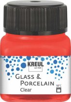 Porzellan- & Glasmalfarbe Kreul Glass & Porcelain Clear 20 ml. - Transparente Kirschrot
