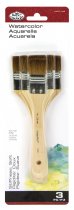 R&L Camel Hair Flat Brush Set (Extra Soft) - 3 Pack