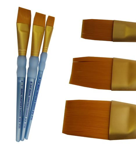 Royal & Langnickel RCC 301 – Crafters Choice Rundpinsel Set, 11-teilig, Golden Taklon, Für Acryl & Aquarell