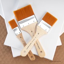 R&L Gold Taklon Flat Brush Set (Medium) - 3 Pack