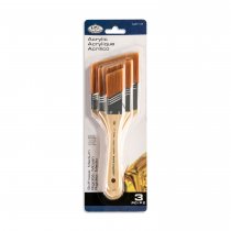 R&L Gold Taklon Angular Brush Set (Medium) - 3 Pack
