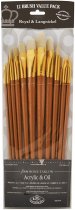 R&L Long-handled Ivory Taklon Brush Mixed Set (Firm) - 12 Pack (B)