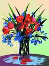 R&L Malen Nach Zahlen, Leinwandserie A4  - 2 Blumenstrauß in Vase