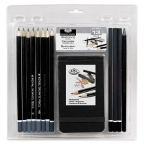 R&L Sketching Pencil with Sketchbook - 13 Pack