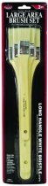 R&L White Bristle Flat Brush Long Handle Set (Firm) - 3 Pack