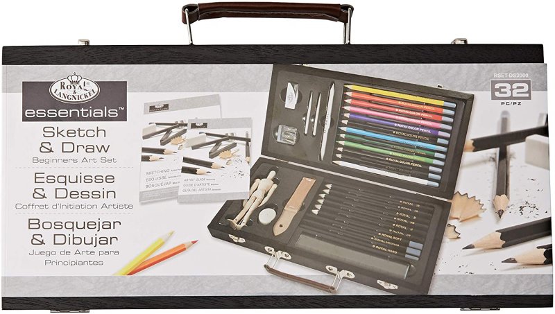 Royal & Langnickel 58 Piece Deluxe Artist Pencil Charcoal Graphite Sketching  Set