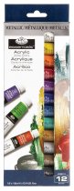 Royal & Langnickel Essentials Acrylics 12 x 12 ml. Metallic Colours