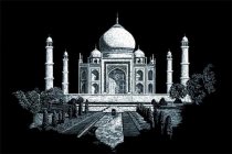 Silver Foil Engraving Art A3 - Taj Mahal