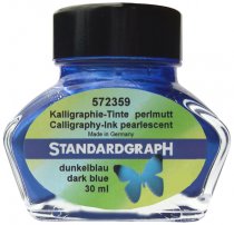 Standardgraph Pearlescent Encre de Calligraphie Nacré 30 ml - Bleu Foncé