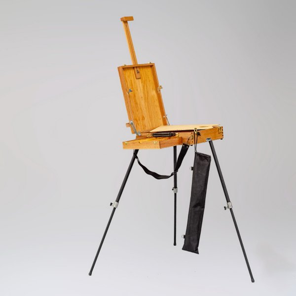 Tart Pochade Box Easel with Side Drawer and Folding Legs, Maximum Canvas Height 610 mm.