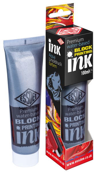 Essdee Premium Water Based Block Printing Ink 100 ml. - Metallic Silver