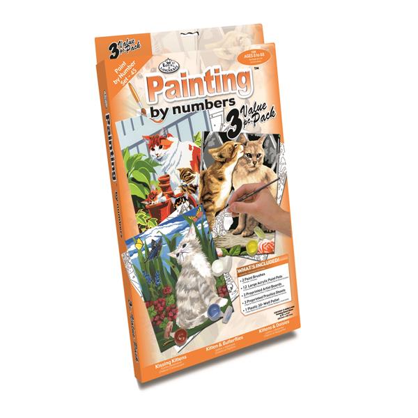 R&L Painting by Numbers A4 Value 3-Pack - Cats