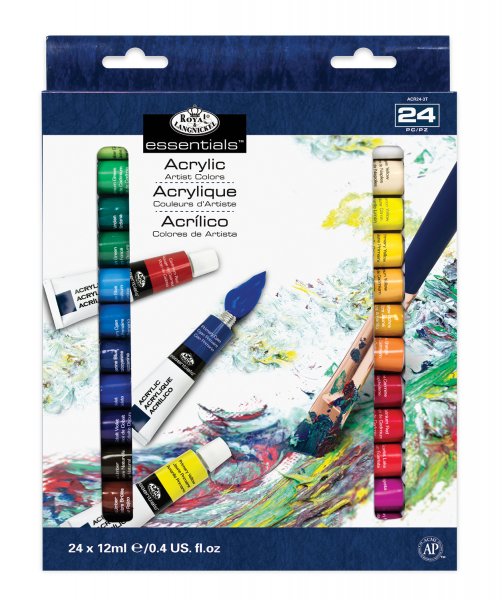 Royal & Langnickel Essentials Acrylic Colours 24 x 12 ml.