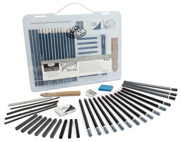 R&L Clear Case Sketching Set 3105 - 34 Pack